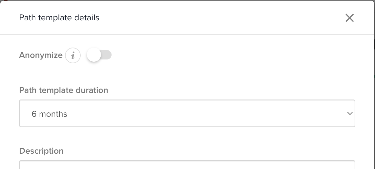 Path template details with the Path template duration setting