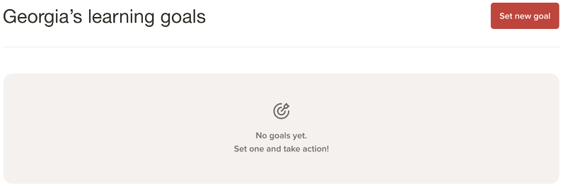 From the Learning goals tab, click Create new learning goal